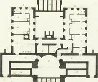 An illustration from Die schöne Landbaukunst, oder, Neue Ideen und Vorschriften zu Landgebäuden, Landhäusern und Oekonomie-Gebäuden im gefälligen : Ideen zu Gebäuden für öffentliche und Privatbelustigungen, ingleichen zu Gebäuden im ernsthaftern aber edlen Style, in Grundrissen, Aufrissen und Durchschnitten (1798)