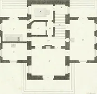 An illustration from Die schöne Landbaukunst, oder, Neue Ideen und Vorschriften zu Landgebäuden, Landhäusern und Oekonomie-Gebäuden im gefälligen : Ideen zu Gebäuden für öffentliche und Privatbelustigungen, ingleichen zu Gebäuden im ernsthaftern aber edlen Style, in Grundrissen, Aufrissen und Durchschnitten (1798)