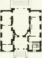 An illustration from Die schöne Landbaukunst, oder, Neue Ideen und Vorschriften zu Landgebäuden, Landhäusern und Oekonomie-Gebäuden im gefälligen : Ideen zu Gebäuden für öffentliche und Privatbelustigungen, ingleichen zu Gebäuden im ernsthaftern aber edlen Style, in Grundrissen, Aufrissen und Durchschnitten (1798)