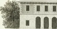 An illustration from Die schöne Landbaukunst, oder, Neue Ideen und Vorschriften zu Landgebäuden, Landhäusern und Oekonomie-Gebäuden im gefälligen : Ideen zu Gebäuden für öffentliche und Privatbelustigungen, ingleichen zu Gebäuden im ernsthaftern aber edlen Style, in Grundrissen, Aufrissen und Durchschnitten (1798)