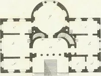 An illustration from Die schöne Landbaukunst, oder, Neue Ideen und Vorschriften zu Landgebäuden, Landhäusern und Oekonomie-Gebäuden im gefälligen : Ideen zu Gebäuden für öffentliche und Privatbelustigungen, ingleichen zu Gebäuden im ernsthaftern aber edlen Style, in Grundrissen, Aufrissen und Durchschnitten (1798)