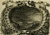 An illustration from Dies natalis serenissimi infantis et principis Boiorum, Maximiliana Emanuelis favoribus sanctorum, heroum crepundiis, et votis Patrum S.I. coronatus : in solemnibus baptismalibus (1662)