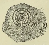 An illustration from Die Trojaburgen Nordeuropas : ihr Zusammenhang mit der indogermanischen Trojasage von der entführten und gefangenen Sonnenfrau (Syrith, Brunhild, Ariadne, Helena) : den Trojaspielen, Schwert- und Labyrinthtänzen zur Feier ihrer Lenzbefreiung (1893)