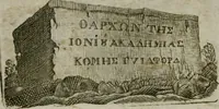 An illustration from Difesa dell' alfabeto degli antichi Toscani pubblicato nel MDCCXXXVII dall' autore del Museo etrusco : disapprovato dall' illustrissimo sig. marchese Scipione Maffei nel tomo V. delle sue Osservazioni letterarie, date in luce in Verona : con tavole e figure (1742)