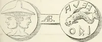 An illustration from Difesa dell' alfabeto degli antichi Toscani pubblicato nel MDCCXXXVII dall' autore del Museo etrusco : disapprovato dall' illustrissimo sig. marchese Scipione Maffei nel tomo V. delle sue Osservazioni letterarie, date in luce in Verona : con tavole e figure (1742)