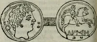 An illustration from Difesa dell' alfabeto degli antichi Toscani pubblicato nel MDCCXXXVII dall' autore del Museo etrusco : disapprovato dall' illustrissimo sig. marchese Scipione Maffei nel tomo V. delle sue Osservazioni letterarie, date in luce in Verona : con tavole e figure (1742)