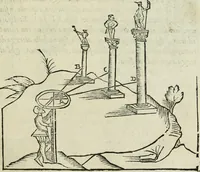 An illustration from Del modo di misvrare : le distantie, le superficie, i corpi, le piante, le prouincie, le prospettiue, & tutte le altre cose terrene, che possono occurrere a gli huomini, secondo le vere regole d'Euclide, & de gli altri piu lodati scrittori (1589)