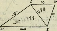 An illustration from Del modo di misvrare : le distantie, le superficie, i corpi, le piante, le prouincie, le prospettiue, & tutte le altre cose terrene, che possono occurrere a gli huomini, secondo le vere regole d'Euclide, & de gli altri piu lodati scrittori (1589)