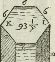 An illustration from Del modo di misvrare : le distantie, le superficie, i corpi, le piante, le prouincie, le prospettiue, & tutte le altre cose terrene, che possono occurrere a gli huomini, secondo le vere regole d'Euclide, & de gli altri piu lodati scrittori (1589)