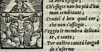 An illustration from Di Nicolao Granvcci di Lvcca l'eremita, la carcere, e'l diporto : opera nella quale si contengano nouelle & altre cose morali : con vn breve compendio de' fatti più notabili de' turchi sin' a tutto l'anno 1566 : la vita del Tambvrlano, di Scanderbeg, l'origine de' Cauallieri Hospitalari di Gierusalen, & la descrittione dell'isola di Malta .. (1569)