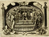 An illustration from D. Ioannis de Solorzano Pereira ... Emblemata centum, regio politica : ligneis laminis affabre caelata, vividisque et limitatis carminibus explicata, & singularibus commentarijs affatim illustrata : quibus, quicquid ad regum institutionem, et rectam reip. administrationem conducere & pertinere videtur, summo studio disseritur ... : cum quadruplici indice absolutissimo .. (1653)
