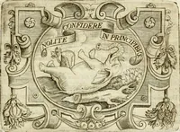 An illustration from D. Ioannis de Solorzano Pereira ... Emblemata centum, regio politica : ligneis laminis affabre caelata, vividisque et limitatis carminibus explicata, & singularibus commentarijs affatim illustrata : quibus, quicquid ad regum institutionem, et rectam reip. administrationem conducere & pertinere videtur, summo studio disseritur ... : cum quadruplici indice absolutissimo .. (1653)
