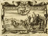 An illustration from D. Ioannis de Solorzano Pereira ... Emblemata centum, regio politica : ligneis laminis affabre caelata, vividisque et limitatis carminibus explicata, & singularibus commentarijs affatim illustrata : quibus, quicquid ad regum institutionem, et rectam reip. administrationem conducere & pertinere videtur, summo studio disseritur ... : cum quadruplici indice absolutissimo .. (1653)