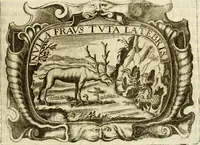 An illustration from D. Ioannis de Solorzano Pereira ... Emblemata centum, regio politica : ligneis laminis affabre caelata, vividisque et limitatis carminibus explicata, & singularibus commentarijs affatim illustrata : quibus, quicquid ad regum institutionem, et rectam reip. administrationem conducere & pertinere videtur, summo studio disseritur ... : cum quadruplici indice absolutissimo .. (1653)