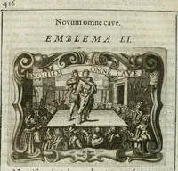 Picture 105 of 193 from D. Ioannis de Solorzano Pereira ... Emblemata centum, regio politica : Aeneis laminis affabre caelata, vividisque, et limatis carminibus explicita, & singularibus commentariis affatim illutrata : quibus, quicquid ad regum institutionem, et rectam reip. administrationem conducere, & pertinere videtur, summo studio disseritur ... cùm quadruplici indice absolutissimo ... (1653), leaf 459