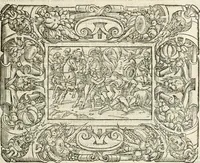 An illustration from Dion historien grec, Des faictz & gestes insignes des Romains : redvictz par annalles et consulatz, commençant au consulat de Lucius Cotta & Lucius Torquatus ... (1542)