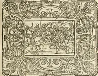 An illustration from Dion historien grec, Des faictz & gestes insignes des Romains : redvictz par annalles et consulatz, commençant au consulat de Lucius Cotta & Lucius Torquatus ... (1542)