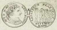 An illustration from Dios genethlia : Natalitia Iovis, in numismate imp. Antonini Caracallae expressa : epistola Caroli Patini (1681)