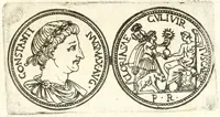 An illustration from Dios genethlia : Natalitia Iovis, in numismate imp. Antonini Caracallae expressa : epistola Caroli Patini (1681)