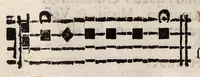 An illustration from Directorium chori : ad usum omnium ecclesiarum, tam cathedralium, quam collegiatarum, nuper restitutum, & nunc secundo in lucem editum (1589)