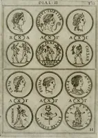 An illustration from Discorsi del S. Don Antonio Agostini sopra le medaglie et altre anticaglie divisi in XI dialoghi : tradotti dalla lingua spagnuola nell'italiana con l'aggiunta di molti ritratti di belle, et rare medaglie .. (1592)