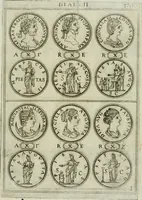 An illustration from Discorsi del S. Don Antonio Agostini sopra le medaglie et altre anticaglie divisi in XI dialoghi : tradotti dalla lingua spagnuola nell'italiana con l'aggiunta di molti ritratti di belle, et rare medaglie .. (1592)