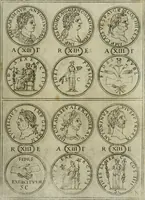 An illustration from Discorsi del S. Don Antonio Agostini sopra le medaglie et altre anticaglie divisi in XI dialoghi : tradotti dalla lingua spagnuola nell'italiana con l'aggiunta di molti ritratti di belle, et rare medaglie .. (1592)