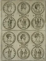 An illustration from Discorsi del S. Don Antonio Agostini sopra le medaglie et altre anticaglie divisi in XI dialoghi : tradotti dalla lingua spagnuola nell'italiana con l'aggiunta di molti ritratti di belle, et rare medaglie .. (1592)