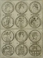 An illustration from Discorsi del S. Don Antonio Agostini sopra le medaglie et altre anticaglie divisi in XI dialoghi : tradotti dalla lingua spagnuola nell'italiana con l'aggiunta di molti ritratti di belle, et rare medaglie .. (1592)