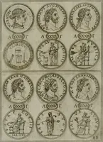 An illustration from Discorsi del S. Don Antonio Agostini sopra le medaglie et altre anticaglie divisi in XI dialoghi : tradotti dalla lingua spagnuola nell'italiana con l'aggiunta di molti ritratti di belle, et rare medaglie .. (1592)