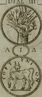 An illustration from Discorsi del S. Don Antonio Agostini sopra le medaglie et altre anticaglie divisi in XI dialoghi : tradotti dalla lingua spagnuola nell'italiana con l'aggiunta di molti ritratti di belle, et rare medaglie .. (1592)