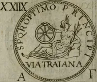 An illustration from Discorsi del S. Don Antonio Agostini sopra le medaglie et altre anticaglie divisi in XI dialoghi : tradotti dalla lingua spagnuola nell'italiana con l'aggiunta di molti ritratti di belle, et rare medaglie .. (1592)