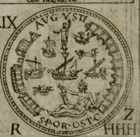 An illustration from Discorsi del S. Don Antonio Agostini sopra le medaglie et altre anticaglie divisi in XI dialoghi : tradotti dalla lingua spagnuola nell'italiana con l'aggiunta di molti ritratti di belle, et rare medaglie .. (1592)