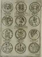 An illustration from Discorsi del S. Don Antonio Agostini sopra le medaglie et altre anticaglie divisi in XI dialoghi : tradotti dalla lingua spagnuola nell'italiana con l'aggiunta di molti ritratti di belle, et rare medaglie .. (1592)