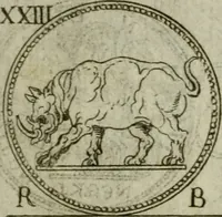 An illustration from Discorsi del S. Don Antonio Agostini sopra le medaglie et altre anticaglie divisi in XI dialoghi : tradotti dalla lingua spagnuola nell'italiana con l'aggiunta di molti ritratti di belle, et rare medaglie .. (1592)