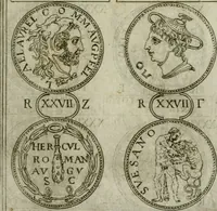 An illustration from Discorsi del S. Don Antonio Agostini sopra le medaglie et altre anticaglie divisi in XI dialoghi : tradotti dalla lingua spagnuola nell'italiana con l'aggiunta di molti ritratti di belle, et rare medaglie .. (1592)