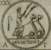 Picture 98 of 148 from Discorsi del S. Don Antonio Agostini sopra le medaglie et altre anticaglie divisi in XI dialoghi : tradotti dalla lingua spagnuola nell'italiana con l'aggiunta di molti ritratti di belle, et rare medaglie .. (1592), leaf 67