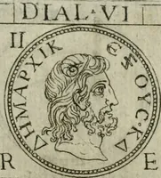 An illustration from Discorsi del S. Don Antonio Agostini sopra le medaglie et altre anticaglie divisi in XI dialoghi : tradotti dalla lingua spagnuola nell'italiana con l'aggiunta di molti ritratti di belle, et rare medaglie .. (1592)