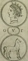An illustration from Discorsi del S. Don Antonio Agostini sopra le medaglie et altre anticaglie divisi in XI dialoghi : tradotti dalla lingua spagnuola nell'italiana con l'aggiunta di molti ritratti di belle, et rare medaglie .. (1592)