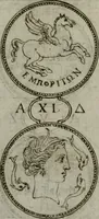 An illustration from Discorsi del S. Don Antonio Agostini sopra le medaglie et altre anticaglie divisi in XI dialoghi : tradotti dalla lingua spagnuola nell'italiana con l'aggiunta di molti ritratti di belle, et rare medaglie .. (1592)