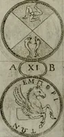 An illustration from Discorsi del S. Don Antonio Agostini sopra le medaglie et altre anticaglie divisi in XI dialoghi : tradotti dalla lingua spagnuola nell'italiana con l'aggiunta di molti ritratti di belle, et rare medaglie .. (1592)