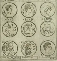 An illustration from Discorsi del S. Don Antonio Agostini sopra le medaglie et altre anticaglie divisi in XI dialoghi : tradotti dalla lingua spagnuola nell'italiana con l'aggiunta di molti ritratti di belle, et rare medaglie .. (1592)