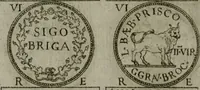 An illustration from Discorsi del S. Don Antonio Agostini sopra le medaglie et altre anticaglie divisi in XI dialoghi : tradotti dalla lingua spagnuola nell'italiana con l'aggiunta di molti ritratti di belle, et rare medaglie .. (1592)