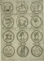 An illustration from Discorsi del S. Don Antonio Agostini sopra le medaglie et altre anticaglie divisi in XI dialoghi : tradotti dalla lingua spagnuola nell'italiana con l'aggiunta di molti ritratti di belle, et rare medaglie .. (1592)