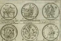 An illustration from Discorsi del S. Don Antonio Agostini sopra le medaglie et altre anticaglie divisi in XI dialoghi : tradotti dalla lingua spagnuola nell'italiana con l'aggiunta di molti ritratti di belle, et rare medaglie .. (1592)