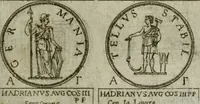An illustration from Discorsi del S. Don Antonio Agostini sopra le medaglie et altre anticaglie divisi in XI dialoghi : tradotti dalla lingua spagnuola nell'italiana con l'aggiunta di molti ritratti di belle, et rare medaglie .. (1592)
