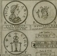 Picture 133 of 148 from Discorsi del S. Don Antonio Agostini sopra le medaglie et altre anticaglie divisi in XI dialoghi : tradotti dalla lingua spagnuola nell'italiana con l'aggiunta di molti ritratti di belle, et rare medaglie .. (1592), leaf 75