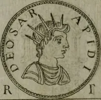 An illustration from Discorsi del S. Don Antonio Agostini sopra le medaglie et altre anticaglie divisi in XI dialoghi : tradotti dalla lingua spagnuola nell'italiana con l'aggiunta di molti ritratti di belle, et rare medaglie .. (1592)