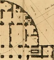 An illustration from Discorso del cavalier Carlo Fontana sopra il Monte Citatorio situato nel Campo Martio, ed altre cose ad esso appartenenti, con disegni tanto degl' antichi, quanto de' moderni edificii della nuova Curia (1694)