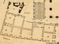 An illustration from Discorso del cavalier Carlo Fontana sopra il Monte Citatorio situato nel Campo Martio, ed altre cose ad esso appartenenti, con disegni tanto degl' antichi, quanto de' moderni edificii della nuova Curia (1694)